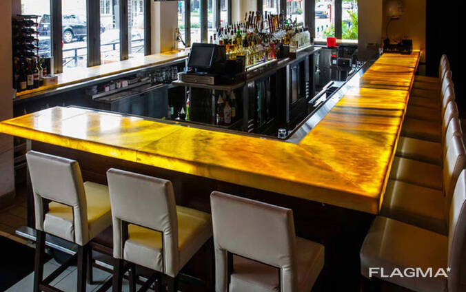 Bar counters made of granite and quartz