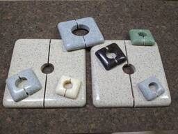 Decorative covers/rosettes for pipes, single. Artificial stone