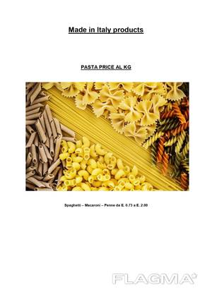 Pasta products, flour from durum wheat, Italy