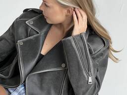 Matte vintage leather jacket