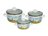 Set of steel enamel pans - photo 1