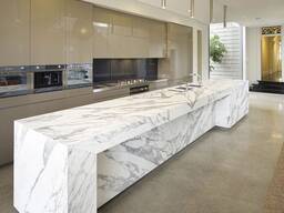 Reception desk made of granite and quartz