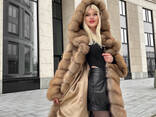 Шуба из куницы с капюшоном - фото 1