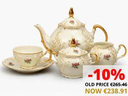 Thun 1794 Bernadotte Ivory Castle Tea Set, 15 Pieces – Elegant Porcelain Tea Service