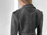 Cropped leather jacket - photo 3