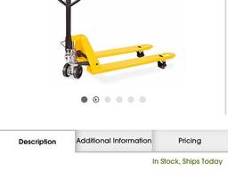Uline Pallet Truck - Hand Brake, 48 x 27”