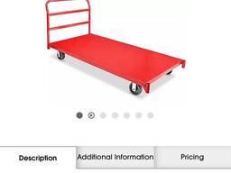 Uline Welded Steel Flat Shelf Cart - 42 x 24 x 35”