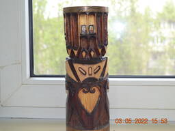 Handmade flower vase coated with varnish and marilka.