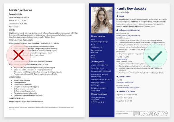 We create a professional resume (CV) in Polish, German, English, etc. !